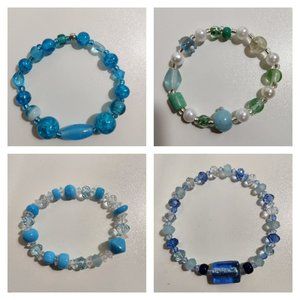Blue Bracelets lot of 4